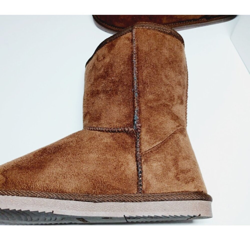 NWT, Snow Boots, Mid-Calf Faux Suede Slip-On with Soft Faux Fur Lining - Picture 9 of 12